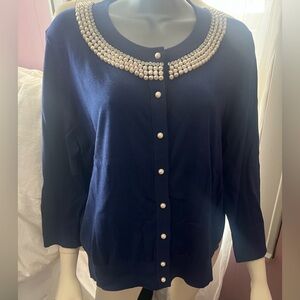 ♠️KATE SPADE♠️ Royal Blue Cardigan with Pearl Accents